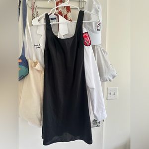 Aritzia Wilfred black slip dress